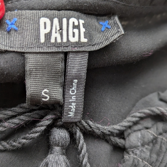 Paige Black Smocked Mini Dress Size S Boho Romantic Feminine Cottagecore - Picture 11 of 15